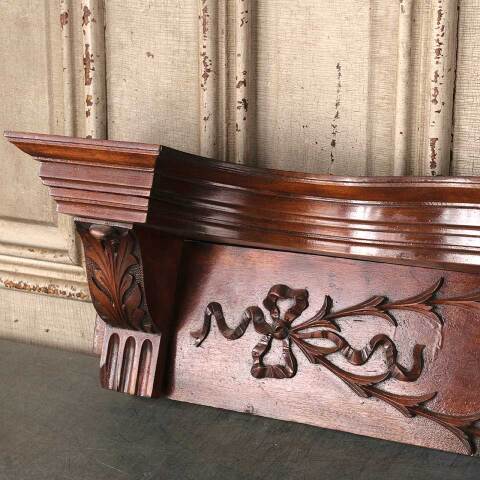 #53441 Salvaged Ornate Antique Wood Wall Shelf image 2