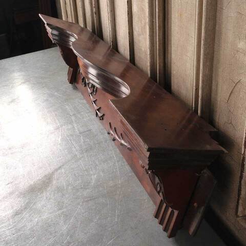 #53441 Salvaged Ornate Antique Wood Wall Shelf image 4