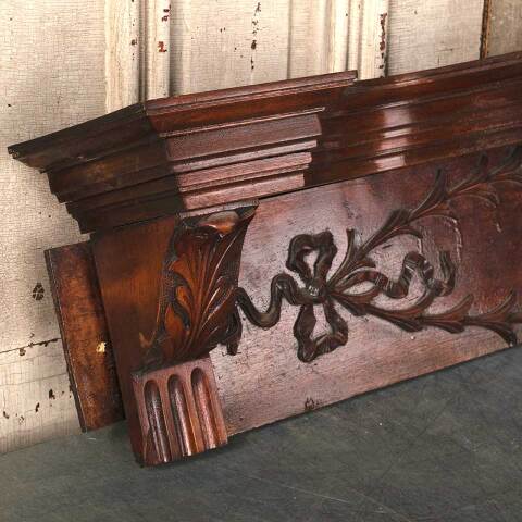 #53441 Salvaged Ornate Antique Wood Wall Shelf image 6