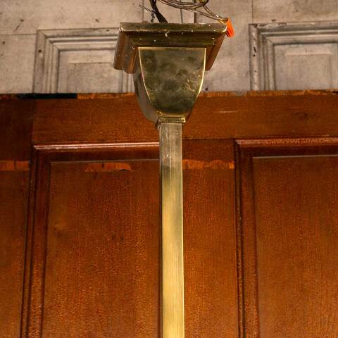 #53447 Antique Brass Gas & Electric Chandelier Light image 4