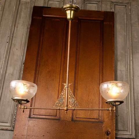 #53449 Antique Brass Electrified Gas Chandelier image 4