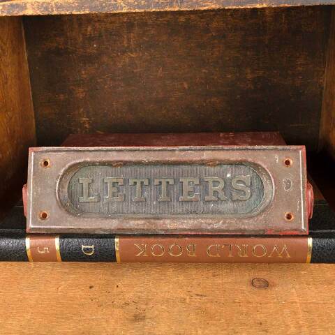 #53464 Antique LETTERS Door Mail Slot Hardware image 2