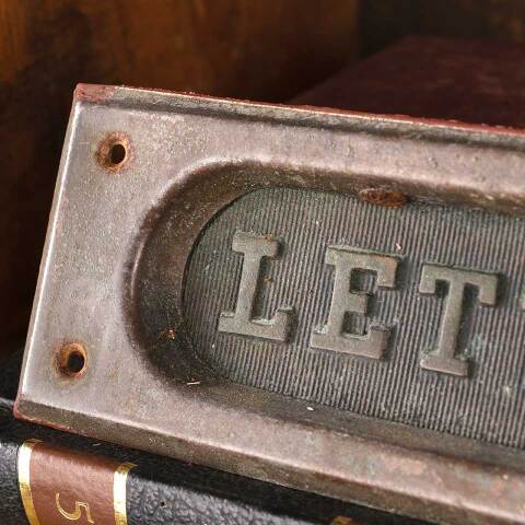 #53464 Antique LETTERS Door Mail Slot Hardware image 5
