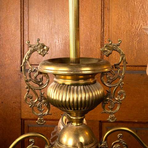 #53468 Antique Gas & Electric Chandelier Light image 7