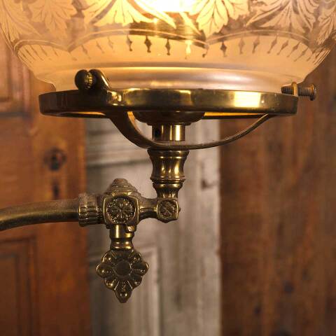 #53470 Antique Brass 1 Bulb Gas Light Chandelier image 5