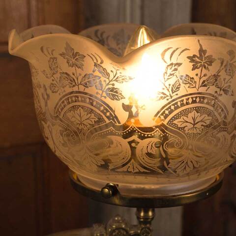 #53470 Antique Brass 1 Bulb Gas Light Chandelier image 6