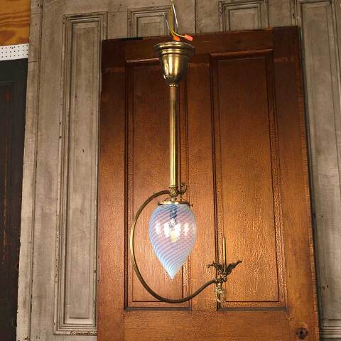 #53471 Antique Brass Gas & Electric Chandelier image 8