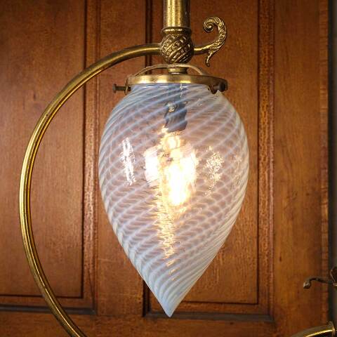 #53471 Antique Brass Gas & Electric Chandelier image 6