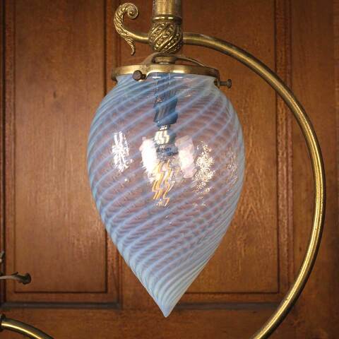 #53471 Antique Brass Gas & Electric Chandelier image 7