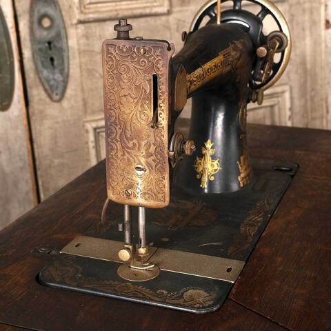 #53479 Antique Singer Sewing Machine & Stand image 6