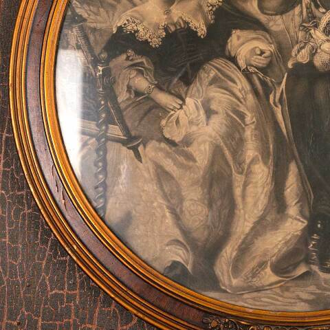 #53489 Antique Print in Ornate Round Picture Frame image 5