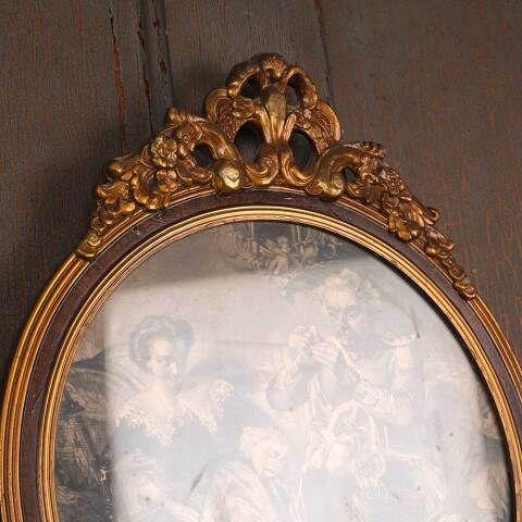 #53489 Antique Print in Ornate Round Picture Frame image 3