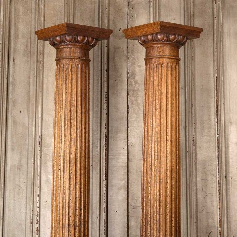 #53495 84" Salvaged Antique Interior Oak Columns image 8