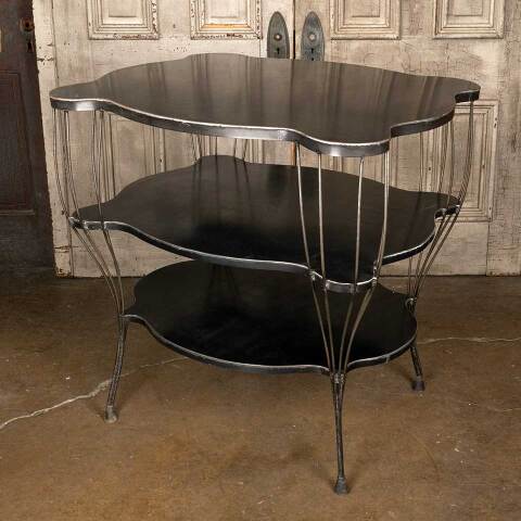 #53508 Artist Made Contemporary 3 Tier Metal Table image 6