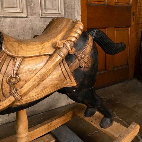 #53513 Painted Carved Wood Rocking Horse image 8