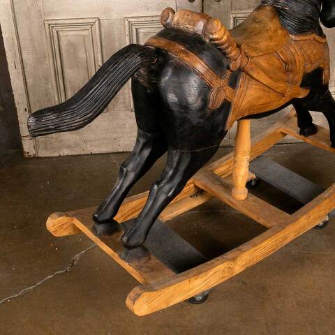 #53513 Painted Carved Wood Rocking Horse image 6