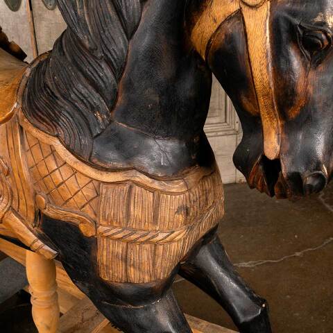 #53513 Painted Carved Wood Rocking Horse image 7