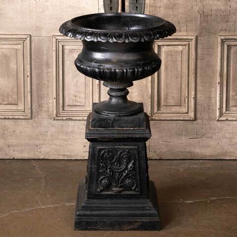 #53530 Cast Iron Garden Urn Planter & Pedestal Base image 2