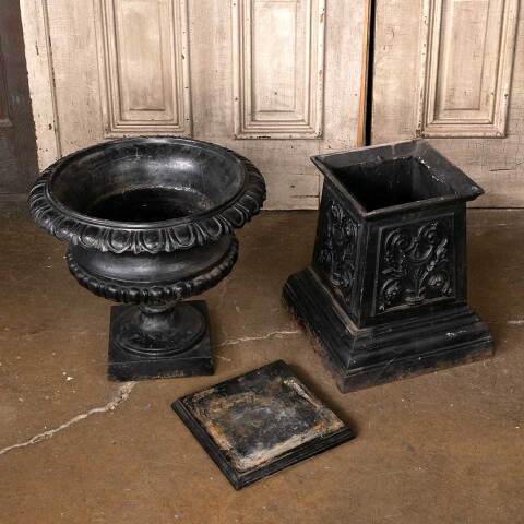 #53530 Cast Iron Garden Urn Planter & Pedestal Base image 8