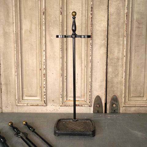 #53552 Antique Cast Iron 4 Piece Fireplace Tool Set image 5