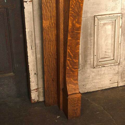 #53555 60x72 Salvaged Antique Oak Fireplace Mantel image 2