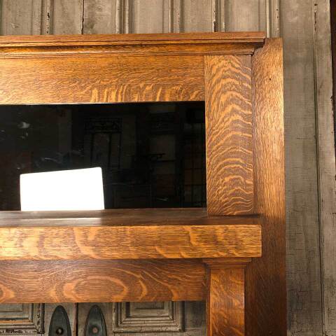 #53555 60x72 Salvaged Antique Oak Fireplace Mantel image 5