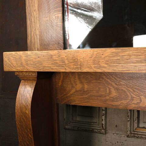 #53555 60x72 Salvaged Antique Oak Fireplace Mantel image 8