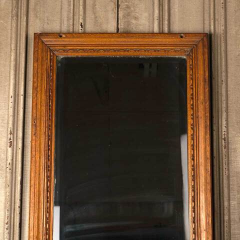 #53599 Antique Wood Framed Beveled Glass Mirror image 2