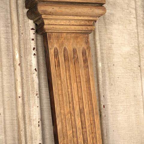 #53602 Antique Oak Fireplace Mantel Fluted Pilaster image 2
