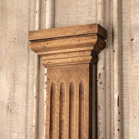 #53603 Antique Oak Fireplace Mantel Fluted Pilaster image 2