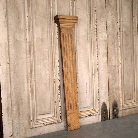 #53603 Antique Oak Fireplace Mantel Fluted Pilaster image 4