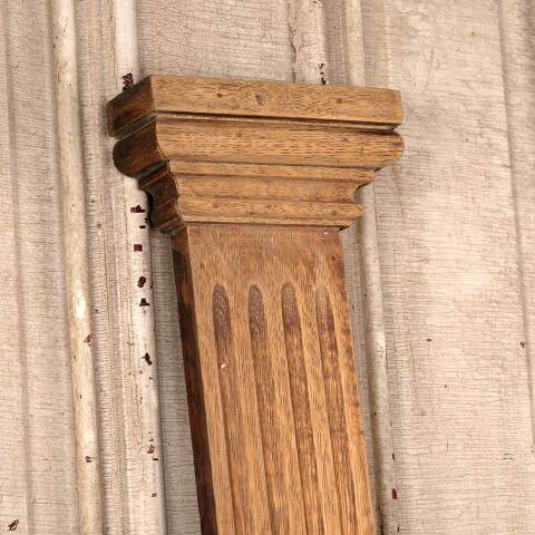 #53604 Antique Oak Fireplace Mantel Fluted Pilaster image 4