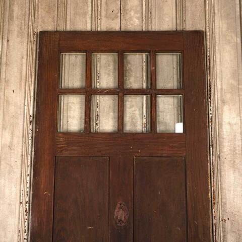 #53607 36x83 Antique Arts & Crafts Oak Entry Door image 3