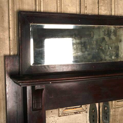 #53614 Antique Fireplace Mantel w/ Mirror image 2