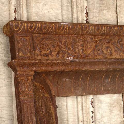 #53626 32x30 Antique Cast Iron Fireplace Surround image 2