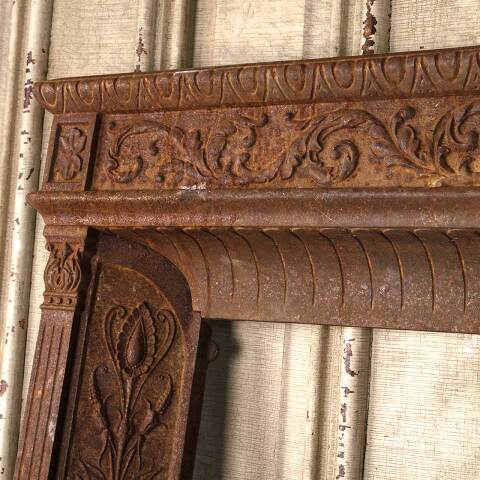 #53626 32x30 Antique Cast Iron Fireplace Surround image 4