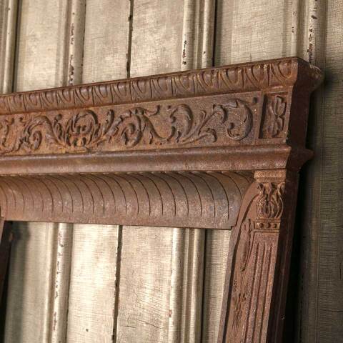 #53626 32x30 Antique Cast Iron Fireplace Surround image 5
