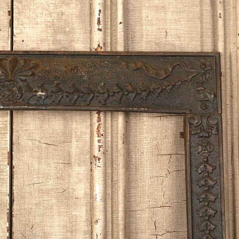 #53627 25x30 Antique Cast Iron Fireplace Surround image 5
