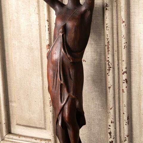 #53629 Antique Carved Wood Figural Ornament image 4