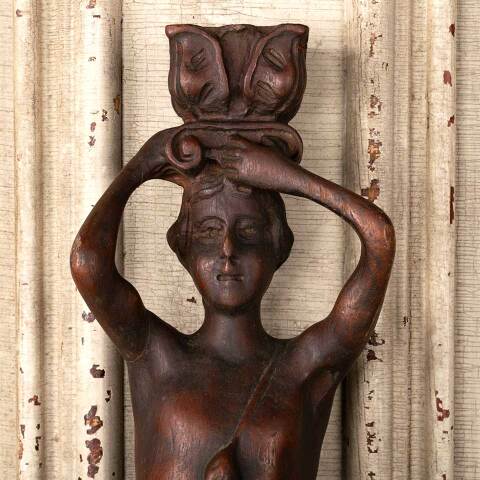 #53629 Antique Carved Wood Figural Ornament image 5