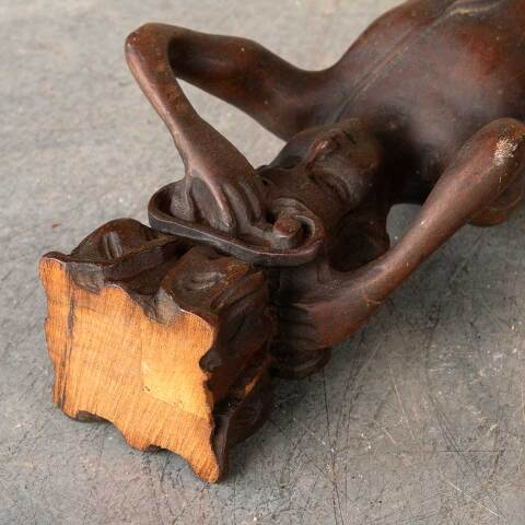 #53629 Antique Carved Wood Figural Ornament image 8