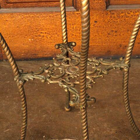 #53632 Antique Brass Plant Stand with Marble Top image 4