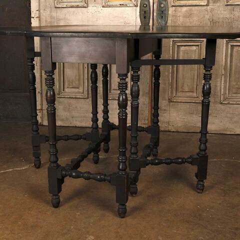 #53644 37x49 Antique Wood Gate Leg Table image 5