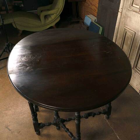 #53644 37x49 Antique Wood Gate Leg Table image 7