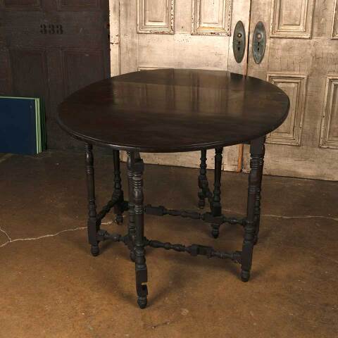 #53644 37x49 Antique Wood Gate Leg Table image 2