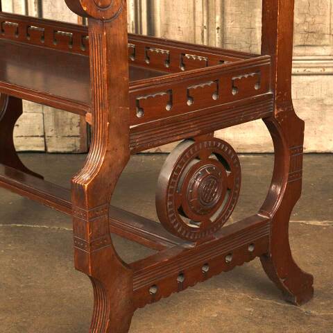 #53646 Antique Victorian Wood Library Writing Desk image 5