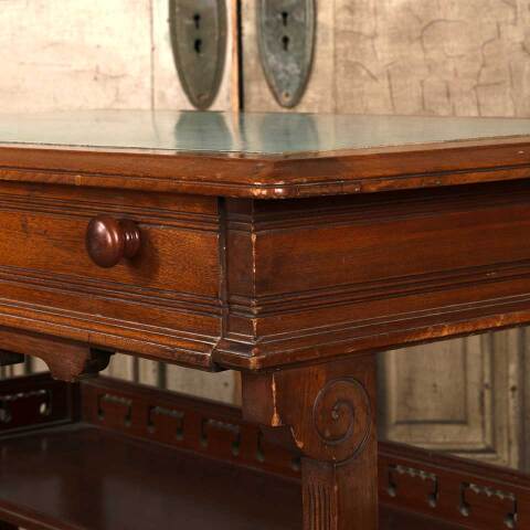 #53646 Antique Victorian Wood Library Writing Desk image 4