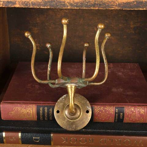 #53661 Antique Brass Bathroom Prong Cup Holder image 2