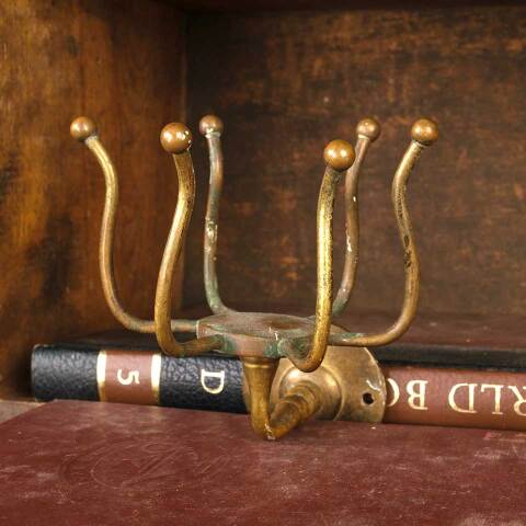 #53661 Antique Brass Bathroom Prong Cup Holder image 4