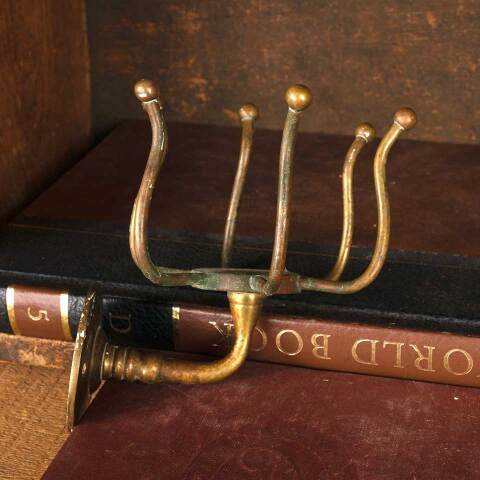 #53661 Antique Brass Bathroom Prong Cup Holder image 5